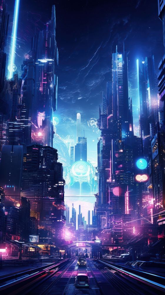 A diversity cyberpunk background architecture metropolis skyscraper. AI generated Image by rawpixel.