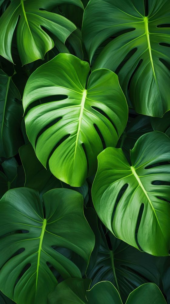 A flatlay monstera background backgrounds outdoors nature. 