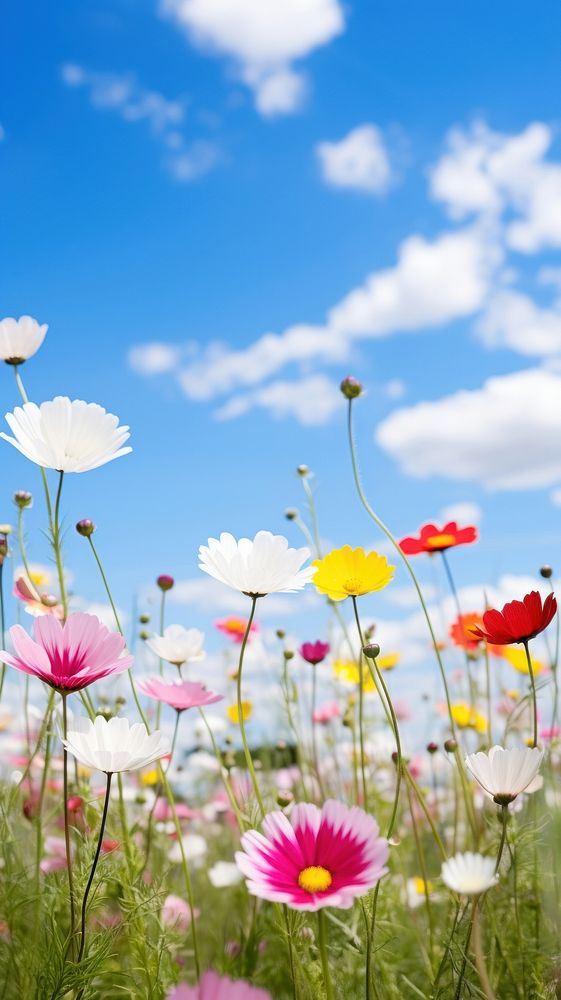 Flower backgrounds landscape grassland. AI generated Image by rawpixel.