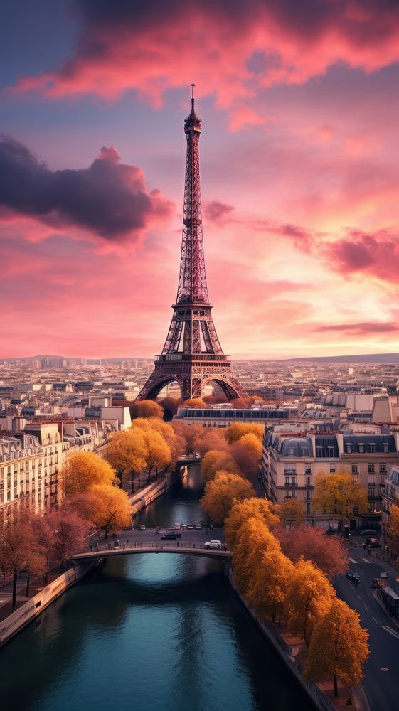 A paris background architecture cityscape landmark. AI generated Image by rawpixel.