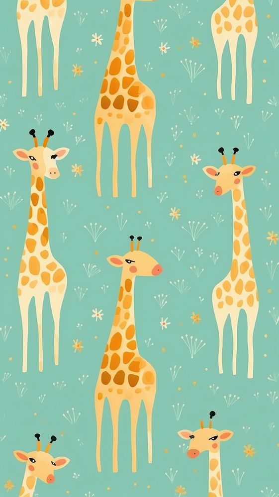 Giraffe backgrounds wildlife pattern. AI generated Image by rawpixel.