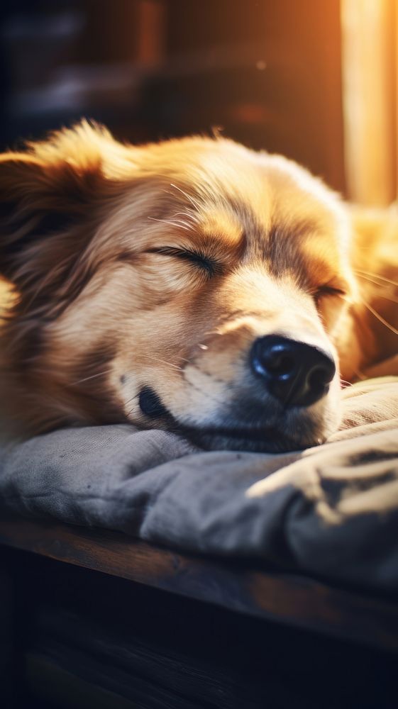 Dog sleeping background mammal animal puppy. AI generated Image by rawpixel.