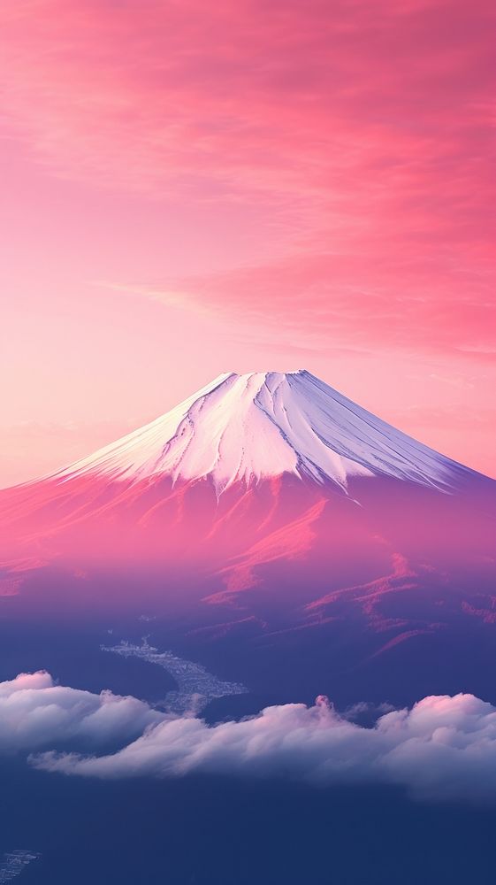 Fuji mountain background outdoors volcano nature. AI generated Image by rawpixel.