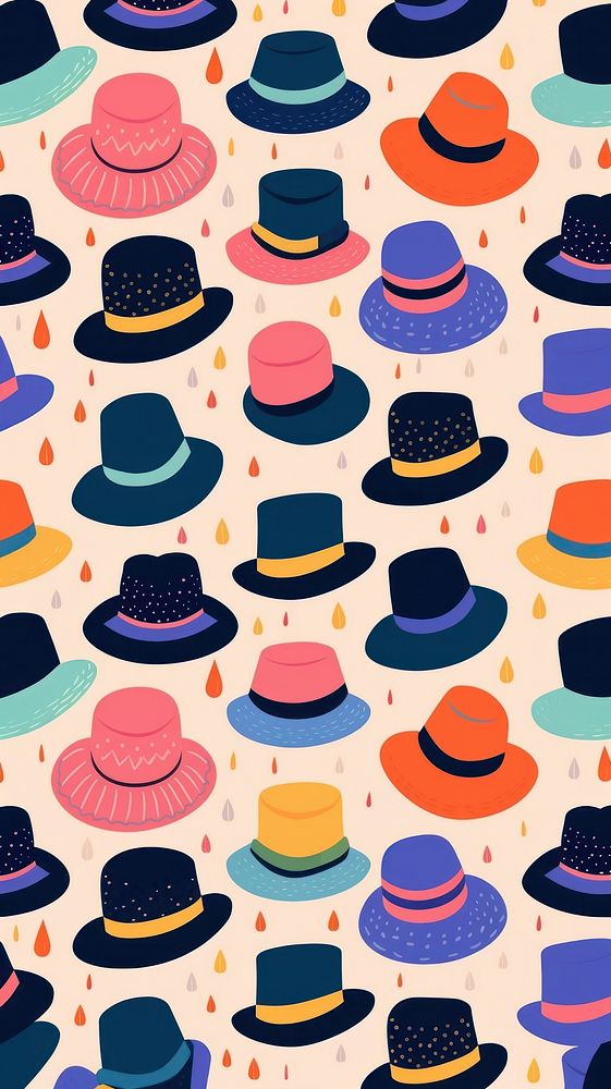 Hat pattern backgrounds arrangement. AI generated Image by rawpixel.