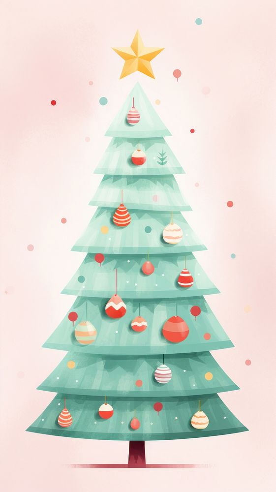 Christmas tree illuminated celebration decoration. AI generated Image by rawpixel.
