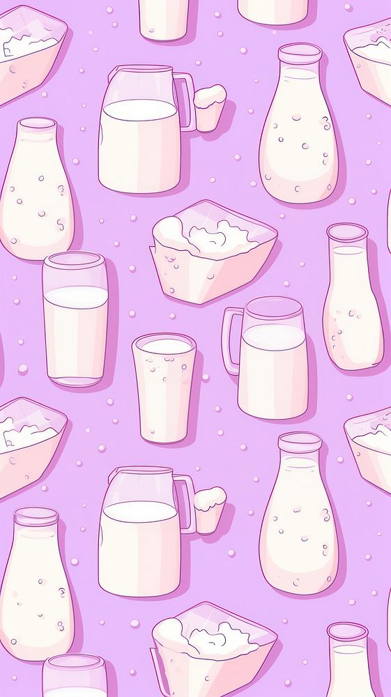 Milk backgrounds pattern cup. AI generated Image by rawpixel.