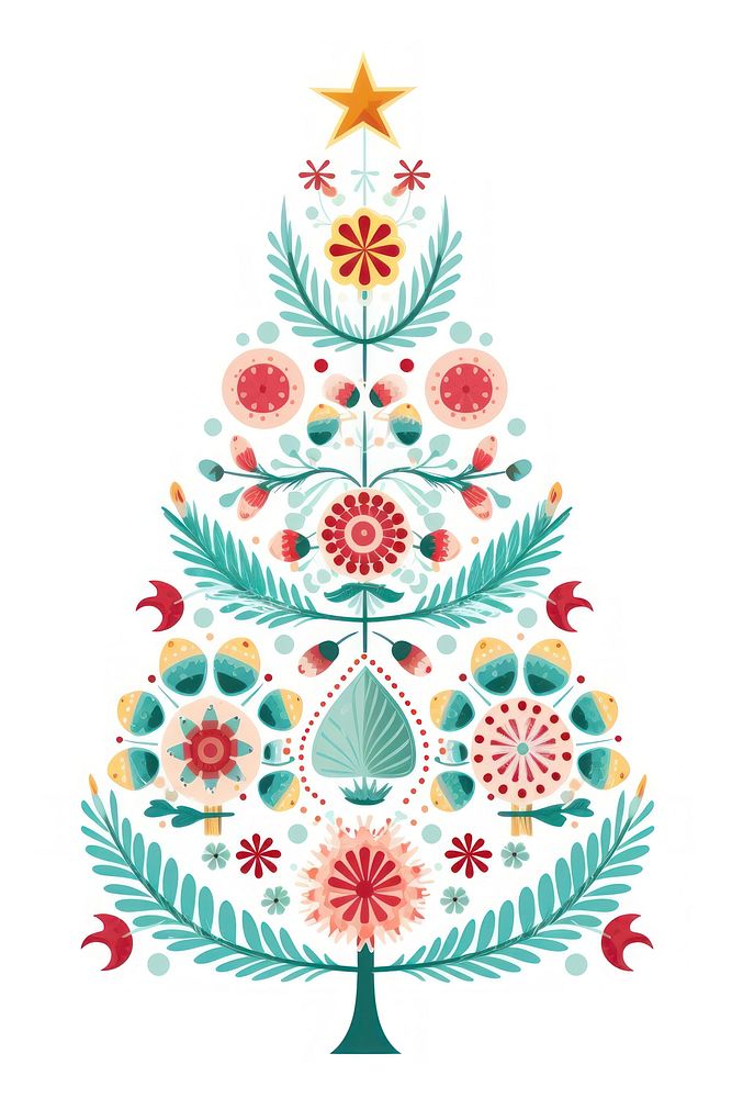 Christmas tree art pattern anticipation. AI generated Image by rawpixel.