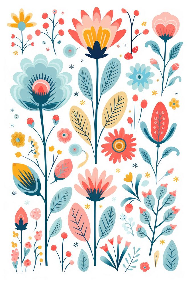 Flora pattern art backgrounds flower. AI generated Image by rawpixel.