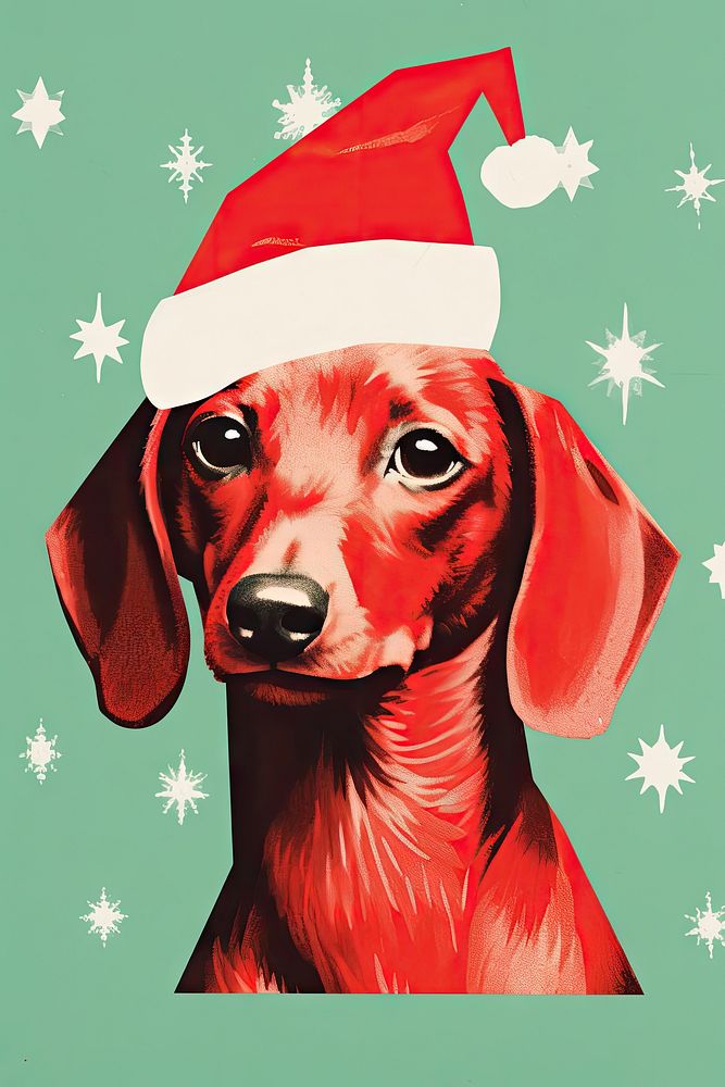 Christmas dachshund character christmas mammal animal. AI generated Image by rawpixel.