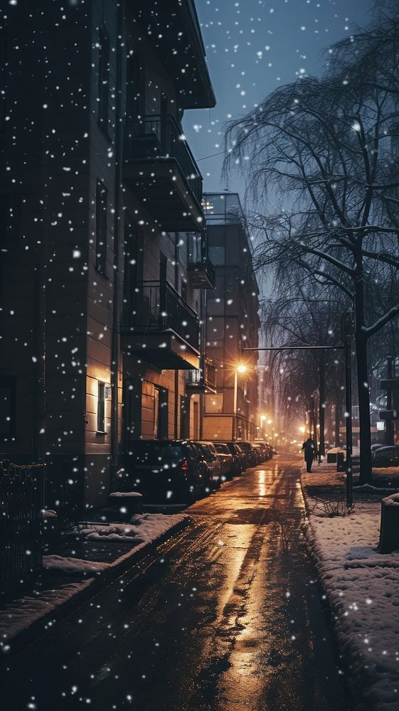 Cold winter night city architecture | Free Photo - rawpixel