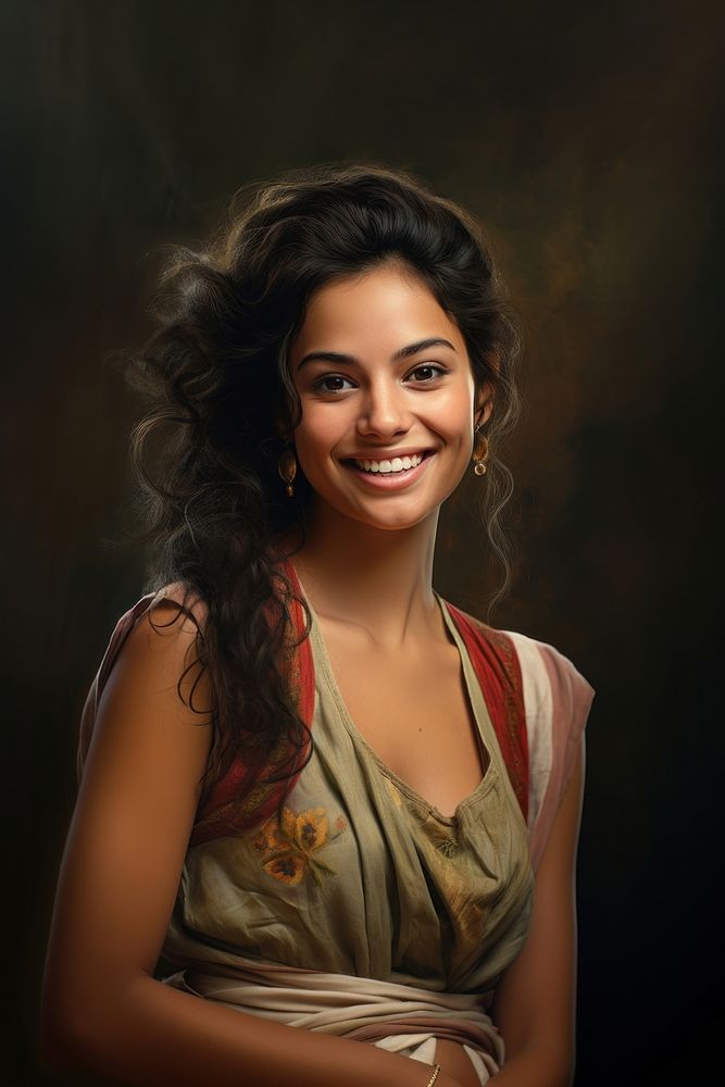 Smiling Latina woman portrait adult smile. AI generated Image by rawpixel.