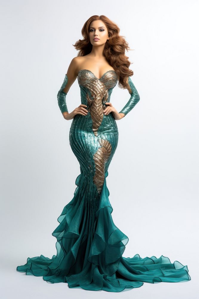 Wearing mermaid Outfits fashion elegance dress. AI generated Image by rawpixel.