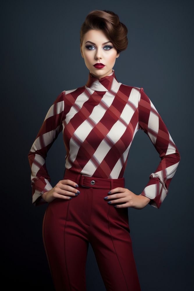 Wearing Argyle Outfits adult elegance fashion. AI generated Image by rawpixel.