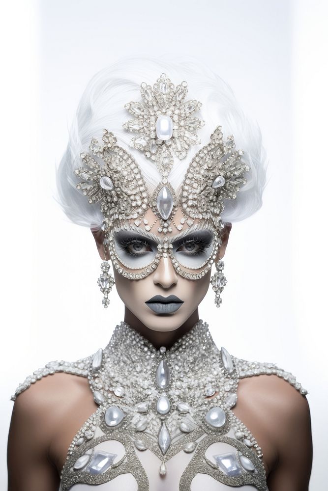 Drag queen necklace portrait carnival. AI generated Image by rawpixel.