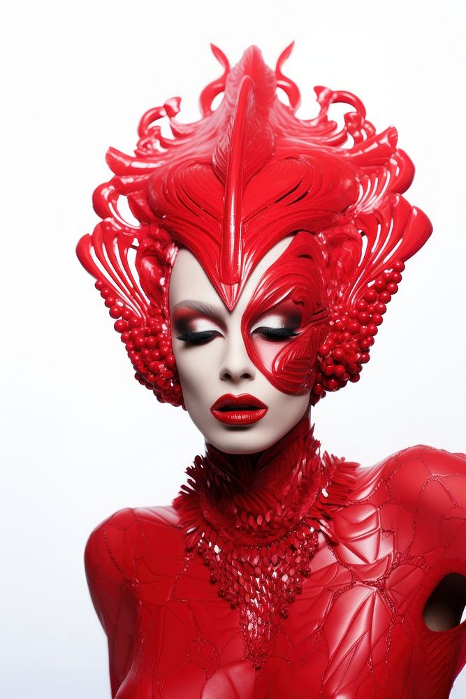 Drag queen fashion adult red. AI generated Image by rawpixel.