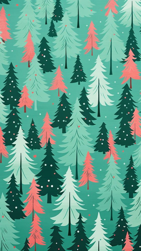 Christmas trees pattern christmas backgrounds plant. AI generated Image by rawpixel.