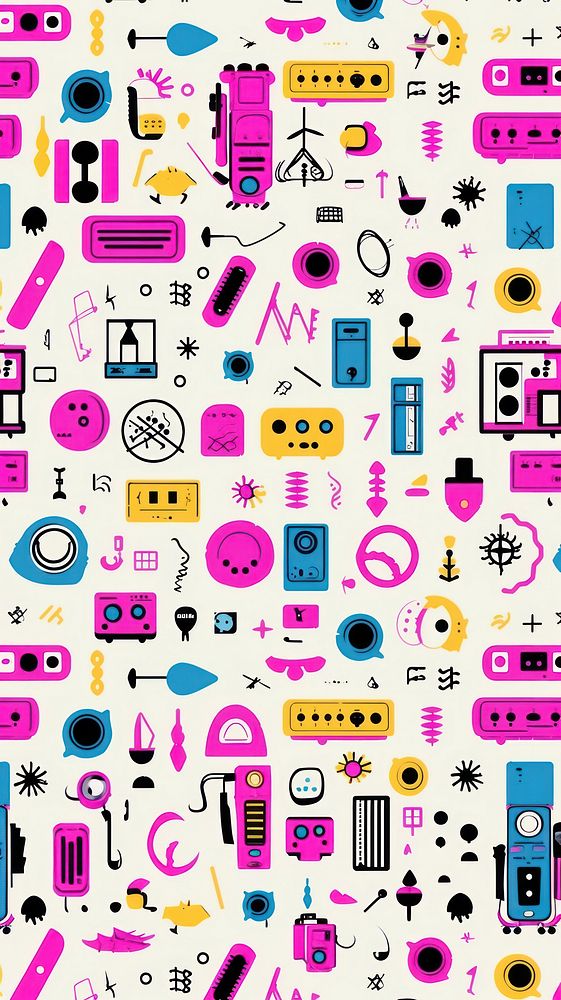 Toys pattern backgrounds technology. AI generated Image by rawpixel.