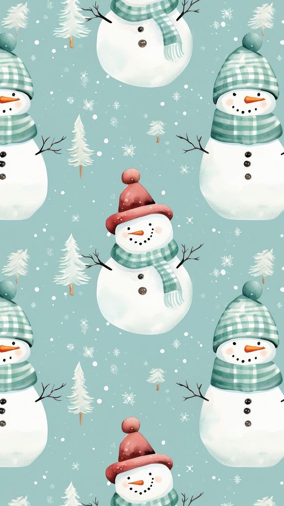 Christmas snowman backgrounds pattern winter. 
