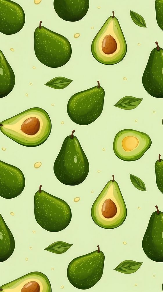 Avocado backgrounds pattern fruit. AI generated Image by rawpixel.