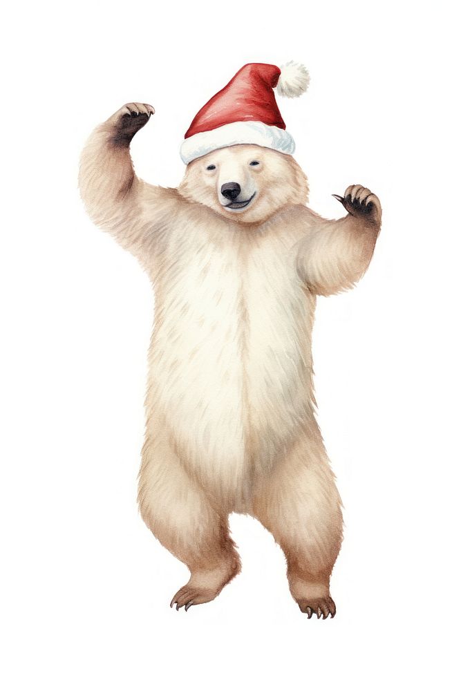 Bear dancing christmas mammal animal. AI generated Image by rawpixel.