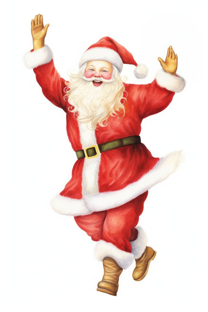 Santa claus dancing christmas red white background. AI generated Image by rawpixel.