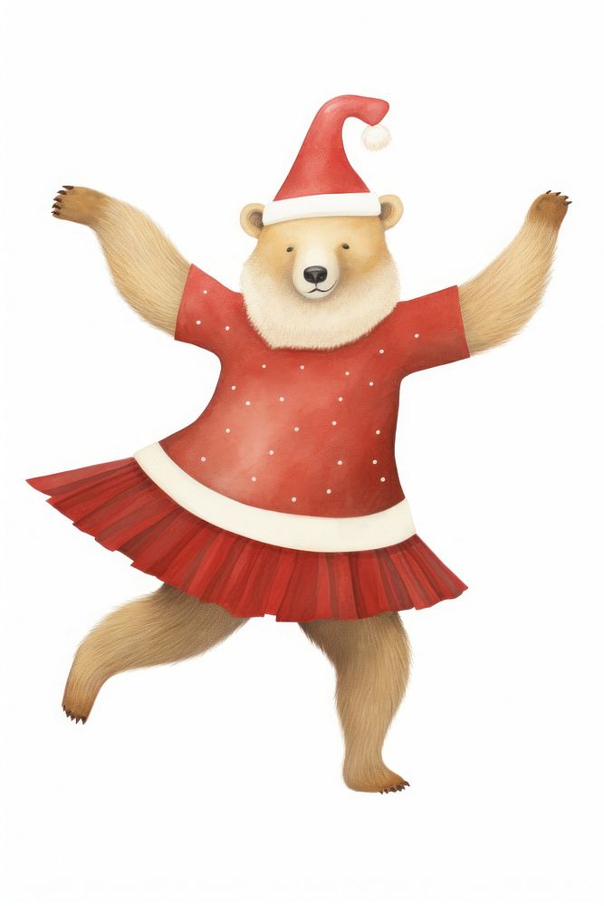 Bear dancing christmas red toy. AI generated Image by rawpixel.