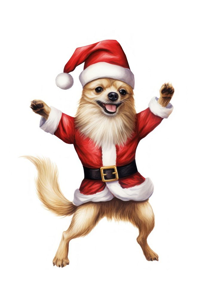 Dog dancing pet christmas costume. AI generated Image by rawpixel.