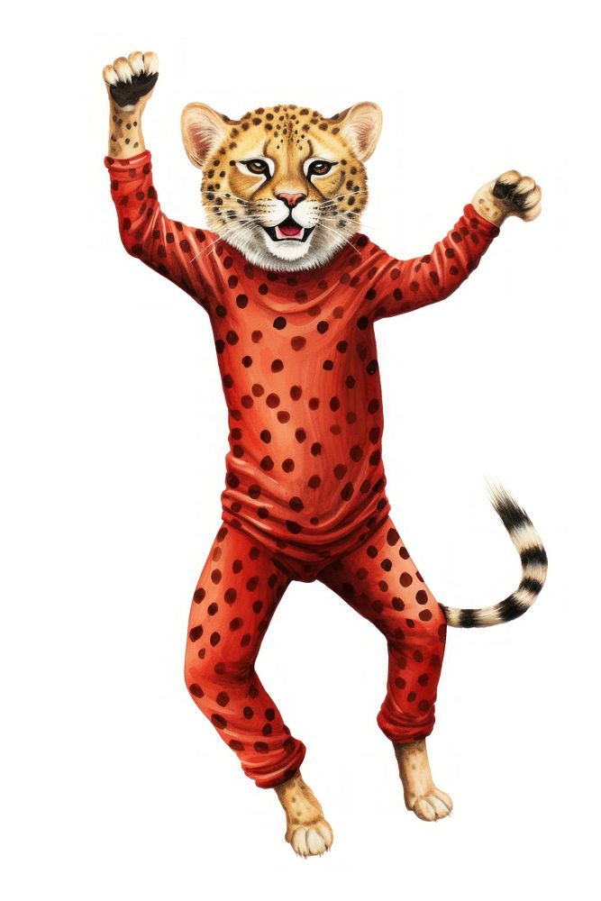 Cheetah dancing leopard mammal animal. AI generated Image by rawpixel.
