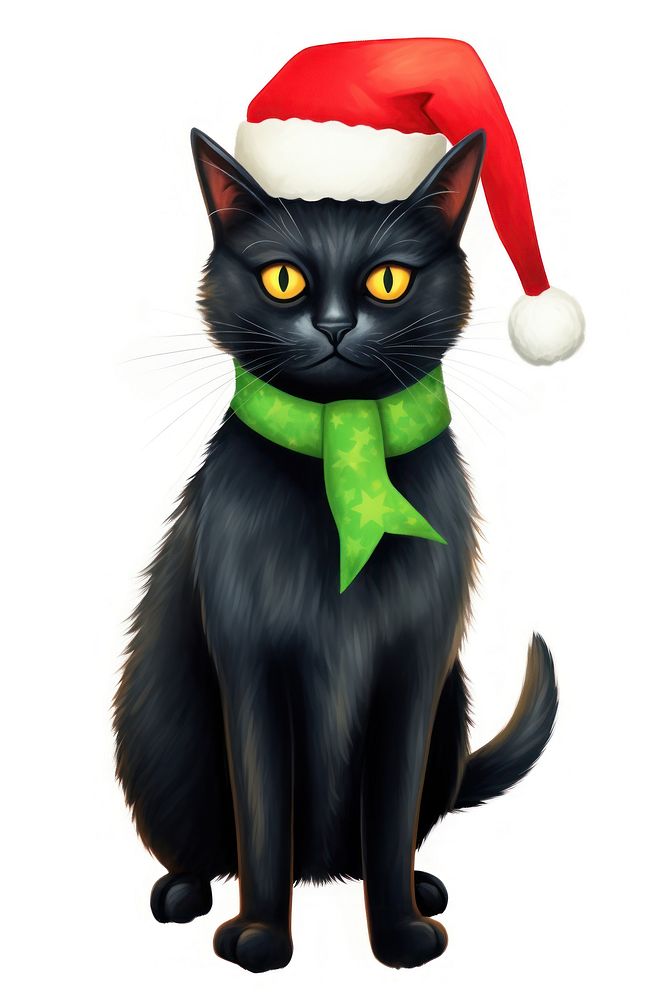 Black cat pet christmas mammal. AI generated Image by rawpixel.