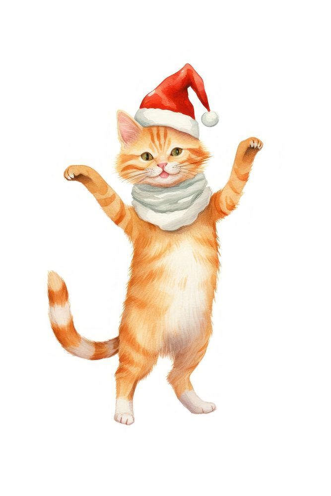 Orange cat dancing pet mammal Free Photo Illustration rawpixel