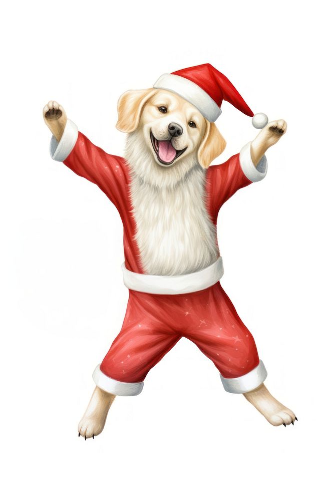 Dog dancing christmas costume mammal. AI generated Image by rawpixel.