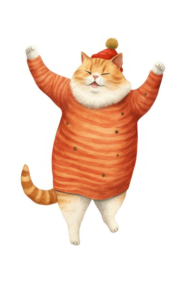 Orange cat dancing pet mammal Free Photo Illustration rawpixel