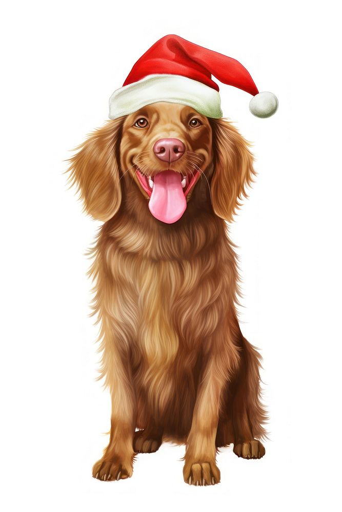 Brown dog pet christmas mammal. AI generated Image by rawpixel.