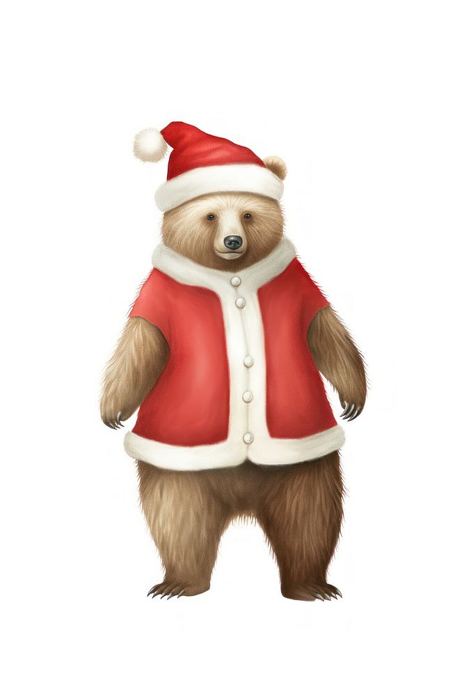 Bear christmas mammal red. AI generated Image by rawpixel.