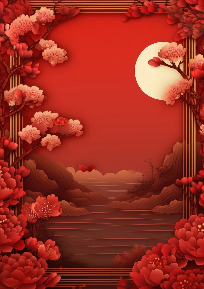 Chinese new year background backgrounds decoration pattern. AI generated Image by rawpixel.