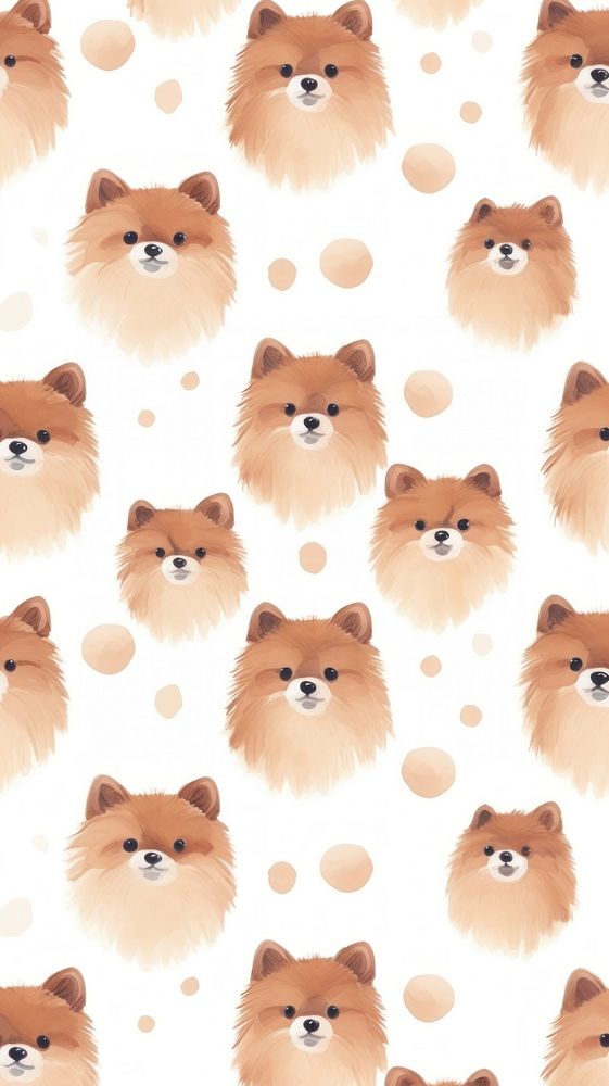 Pomeranian pattern backgrounds mammal. AI generated Image by rawpixel.