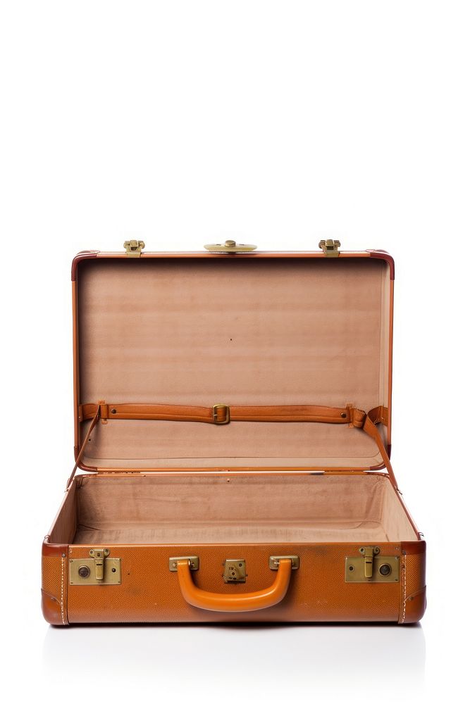 Vintage blank suitcase opened briefcase luggage bag. AI generated Image by rawpixel.
