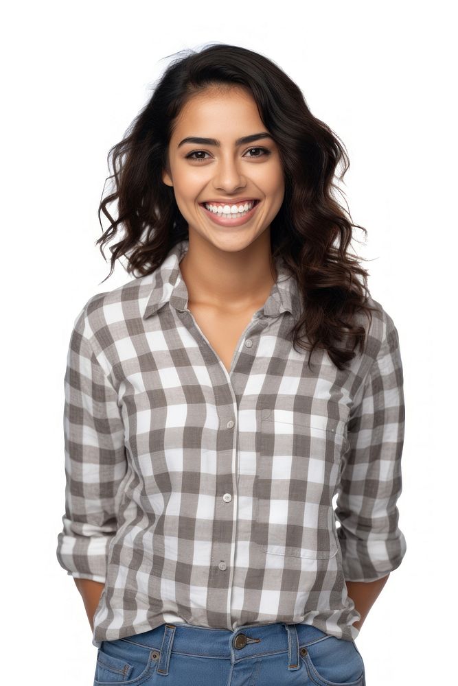 Smiling latin woman shirt blouse smile. AI generated Image by rawpixel.