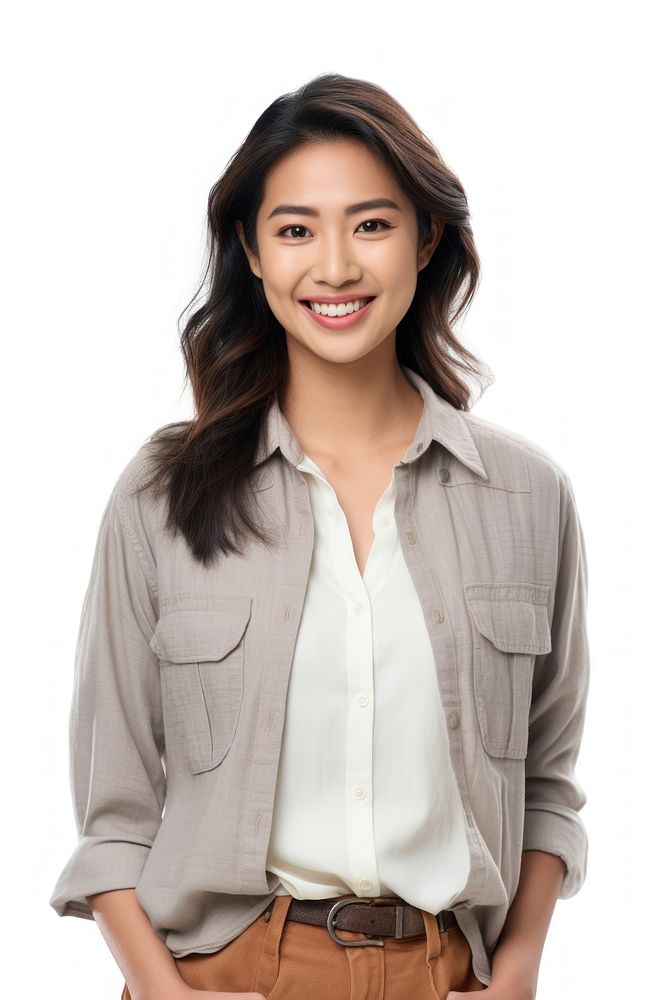 Smiling south east asian woman portrait blouse smile. AI generated Image by rawpixel.