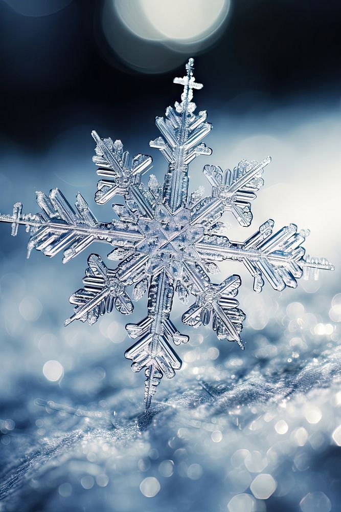 Snowflake nature silver ice. AI generated Image by rawpixel.