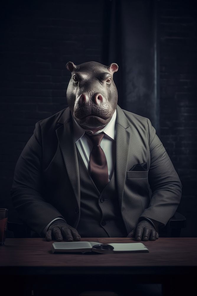 Hippo portrait adult human. AI generated Image by rawpixel.
