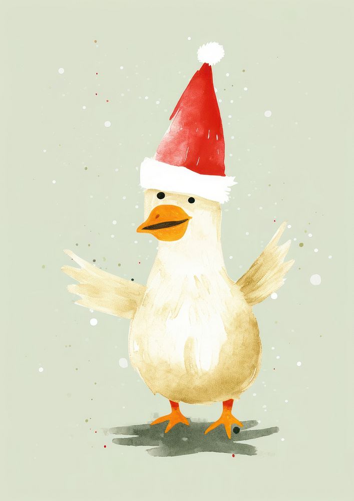 Duck celebrating Christmas christmas animal bird. 