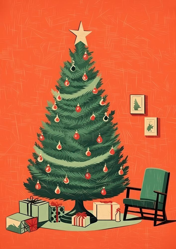 Christmas tree art furniture. AI generated Image by rawpixel.