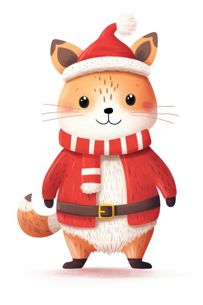 A christmas animal character winter white background representation. AI generated Image by rawpixel.