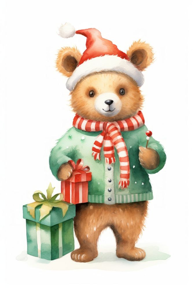 A christmas animal character mammal bear toy. AI generated Image by rawpixel.
