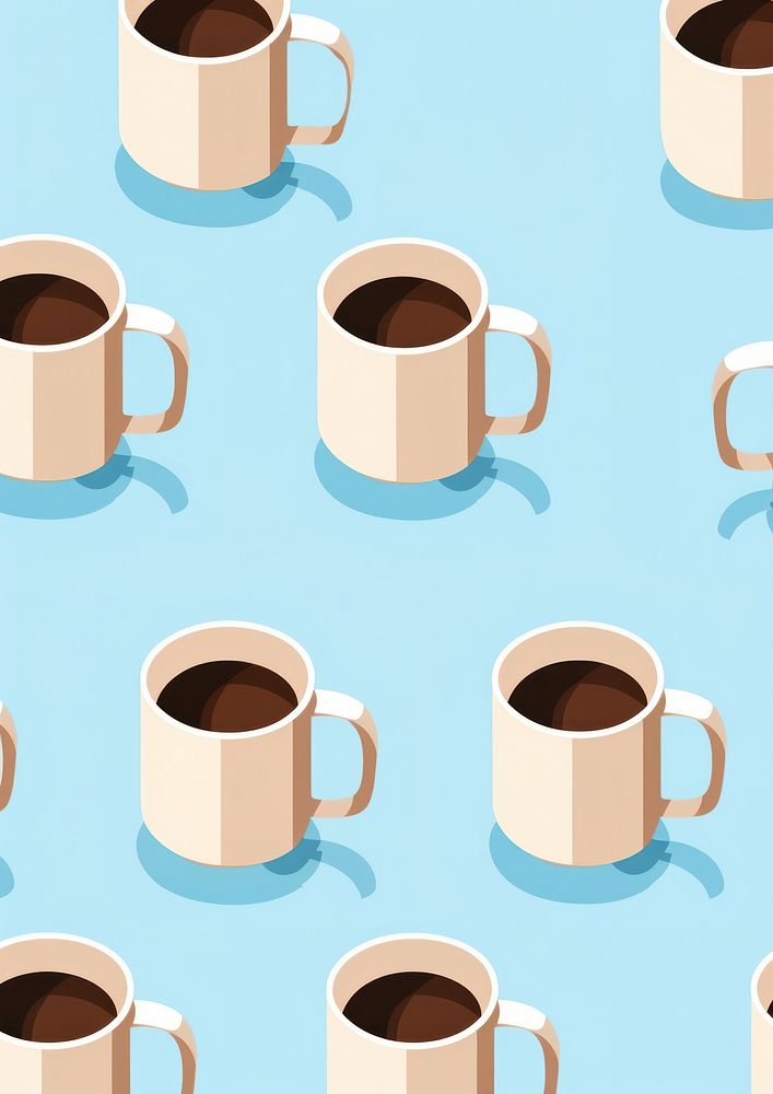 Coffee mug backgrounds pattern. AI generated Image by rawpixel.