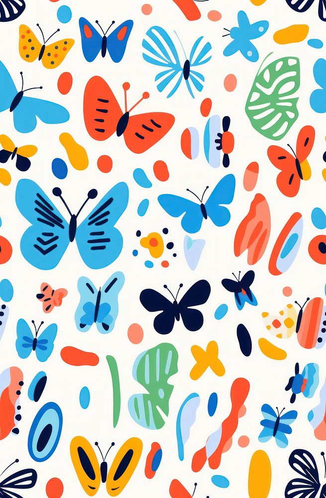 Butterfly pattern art backgrounds. AI generated Image by rawpixel.