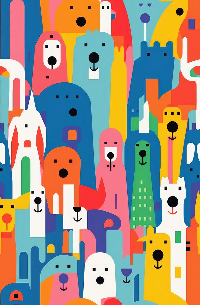 Graphics pattern art dog. AI generated Image by rawpixel.