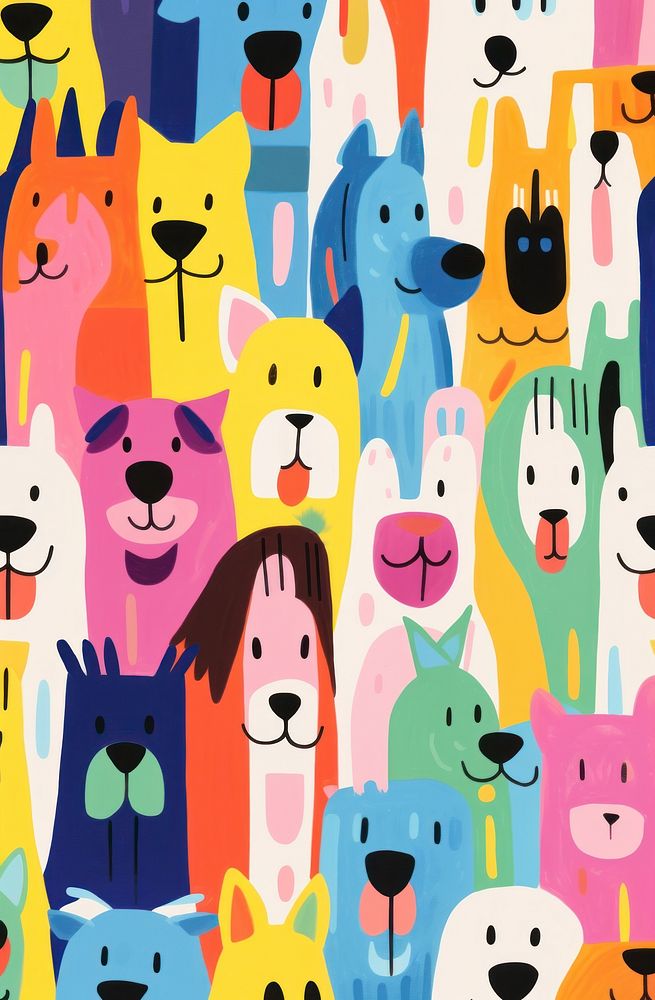 Portrait graphics pattern mammal. AI generated Image by rawpixel.