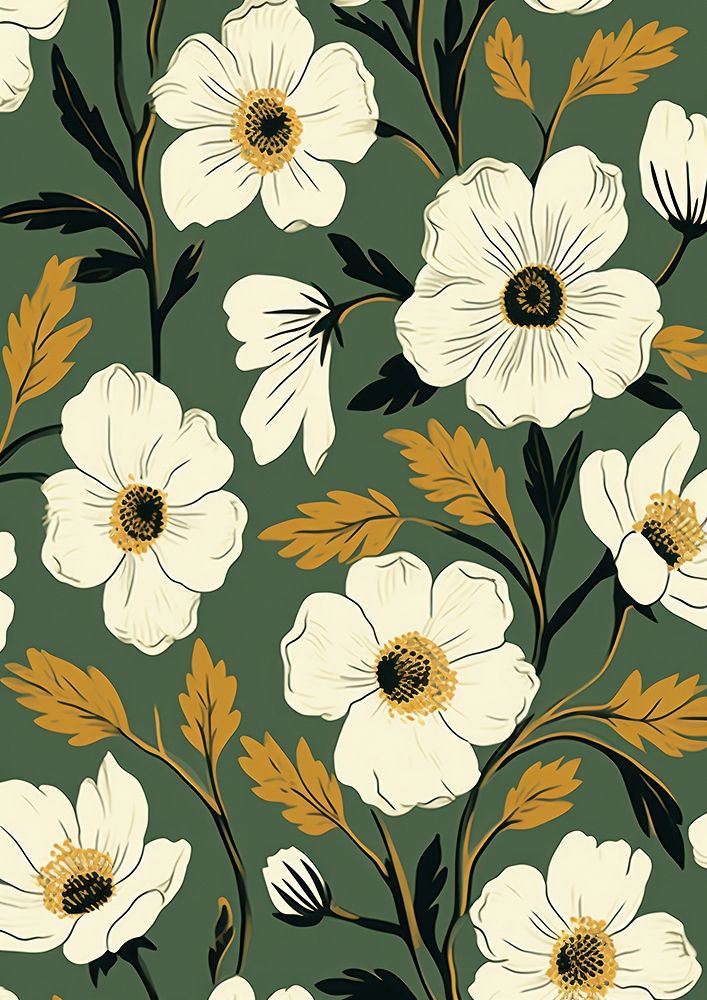 A cute floral pattern flower plant art. AI generated Image by rawpixel.